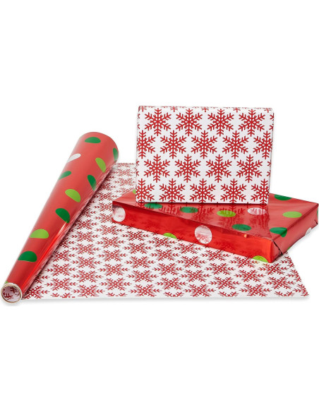 Papel de Regalo Navideño Reversible American Greetings 4 Rollos 9.29 m