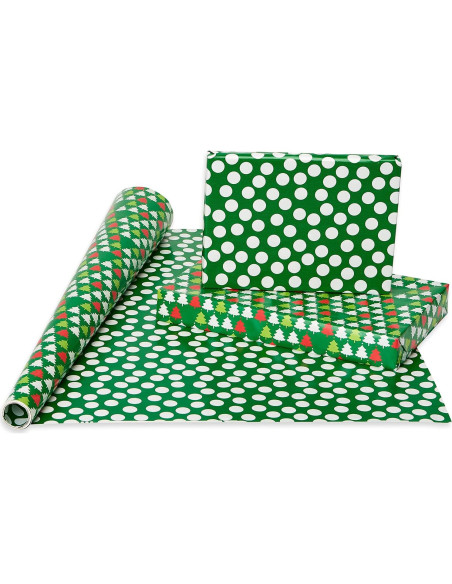 Papel de Regalo Navideño Reversible American Greetings 4 Rollos 9.29 m