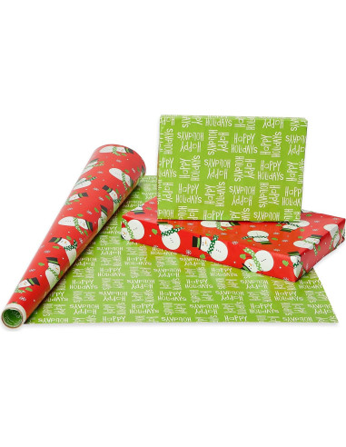 Papel de Regalo Navideño Reversible American Greetings 4 Rollos 9.29 m