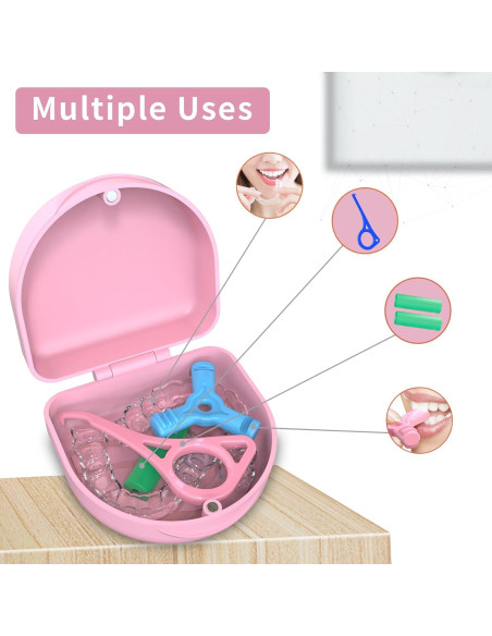 Estuche Ortodóntico ARGOMAX Rosa para Retenedores y Alineadores