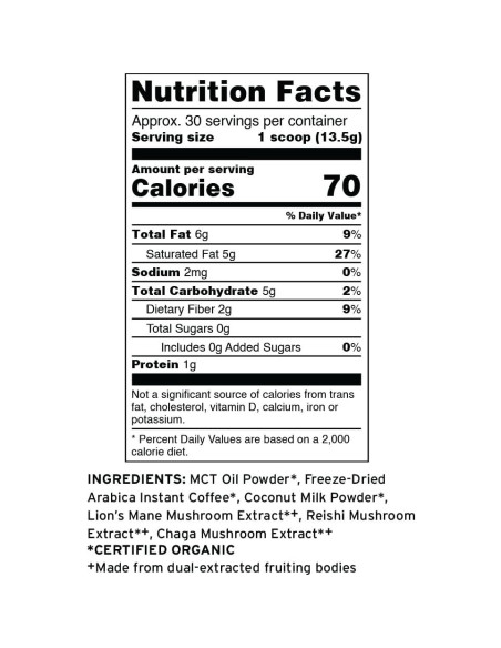 Café de Hongo Cognitivo Orgánico Terrasoul 404.3 g - 30 Porciones