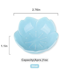 Set de 5 Platos de Cerámica Azul WHJY - Diseño Flor de Cerezo 2