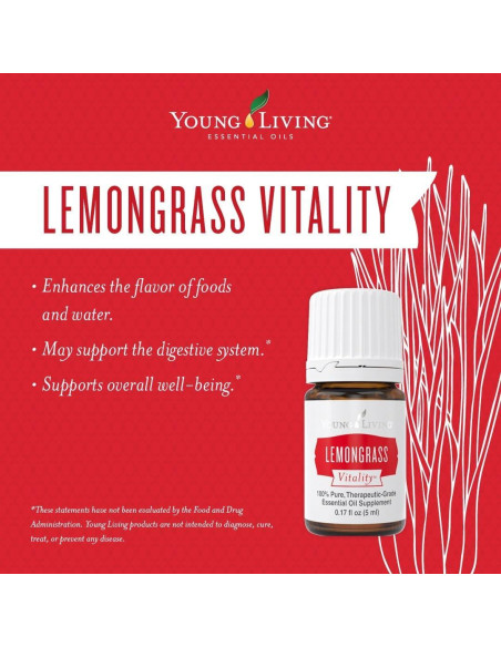 Aceite Esencial Young Living Vitalidad de Hierba Limón 5 ml - Sabor Culinario y Digestivo