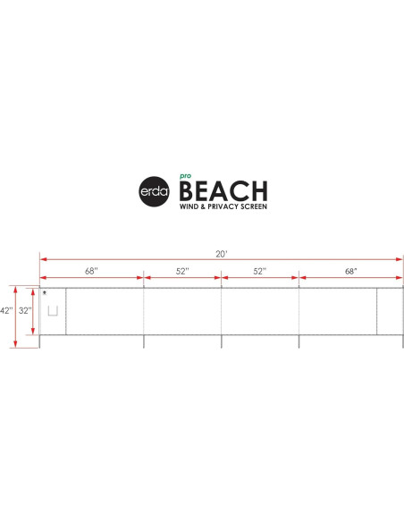 Pantalla de Viento erda Tide Dye 6m Poliester Reciclado