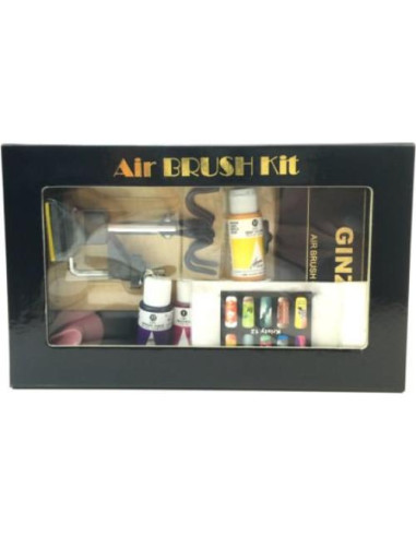 Kit Aerógrafo para Uñas Fuwa con 5 Colores y Plantillas