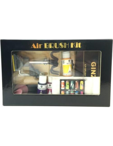 Kit Aerógrafo para Uñas Fuwa con 5 Colores y Plantillas