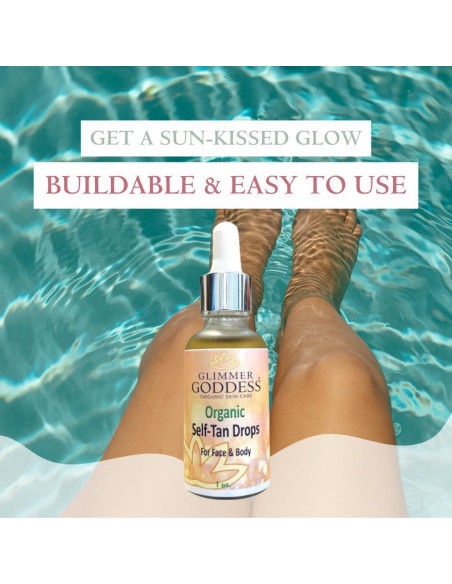 Gotas de Bronceado Orgánico Glimmer Goddess 30 ml - Brillo Natural