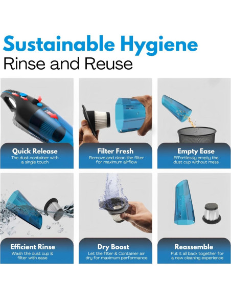 Aspiradora de Mano Inalámbrica Ambrint VACUM-X1 13000PA Aspiradora de Mano Inalámbrica Ambrint VACUM-X1 13000PA