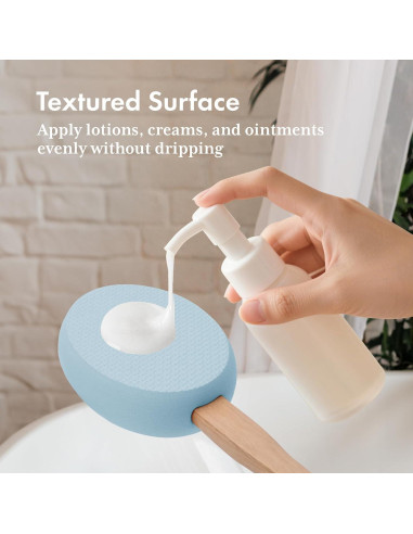 Aplicador de Loción AmazerBath con Mango Largo y 4 Almohadillas