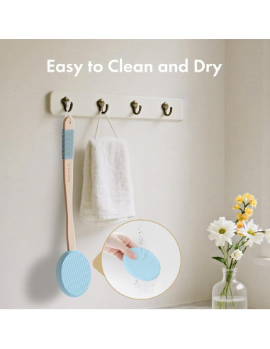 Aplicador de Loción AmazerBath con Mango Largo y 4 Almohadillas