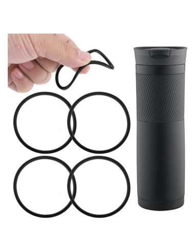 4 Piezas Reemplazo Tapa de Goma Contigo 16oz y 20oz Negro