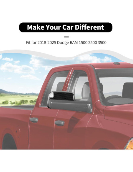 Cubierta de Espejo Retrovisor Dodge RAM 2018-2025 HTHE ABS Carbono