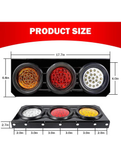 Luces Traseras LED WUSHIXAN 12V-24V para Remolque 10.16cm 2