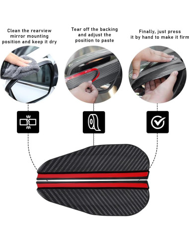 2 Protectores de Lluvia para Espejos Laterales Ohleats - Fibra de Carbono