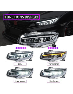 Conjunto de Faros Archaic para Honda Civic 10 Gen 2016-2021 2