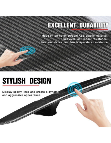 Spoiler Trasero Universal Evargc 116.8 cm ABS Negro Brillante