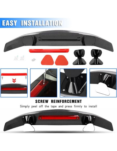 Spoiler Trasero Universal Evargc 116.8 cm ABS Negro Brillante