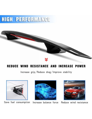Spoiler Trasero Universal Evargc 116.8 cm ABS Negro Brillante