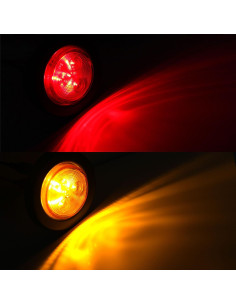 16 Luces LED Marcador 2" Traberm Ámbar y Rojo IP67 12V 2