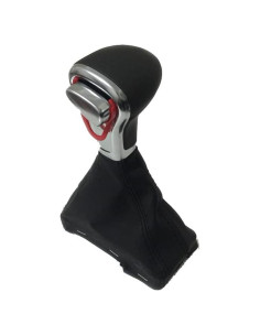 Cubierta de cuero para pomo de cambio Audi A3 A4 A5 A6 Q5 - Negro
