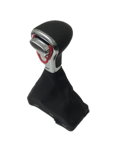 Cubierta de cuero para pomo de cambio Audi A3 A4 A5 A6 Q5 - Negro