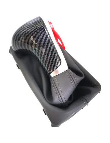 Cubierta de cuero para pomo de cambio Audi A3 A4 A5 A6 Q5 - Negro