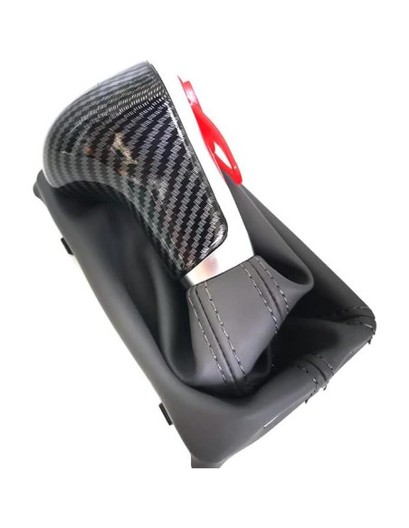 Cubierta de cuero para pomo de cambio Audi A3 A4 A5 A6 Q5 - Negro