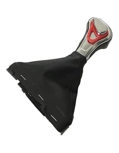 Cubierta de cuero para pomo de cambio Audi A3 A4 A5 A6 Q5 - Negro