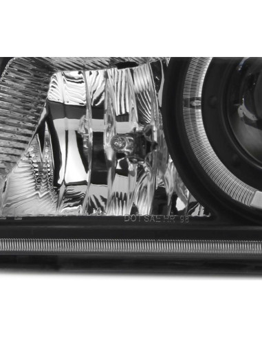 Faros Proyector Halo SPEC-D TUNING Negros para Ford Ranger 98-00