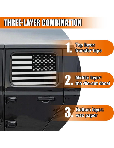 Calcomanía de Ventana Bandera Americana GAOLAOSY 73.66x40.64cm
