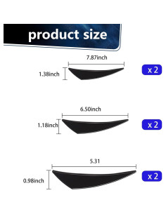 Kit de Alerones de Coche Gunhunt 6 Piezas Negro Brillante 2