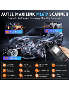 Escáner OBD2 Autel Maxilink ML619 con Diagnóstico ABS/SRS 2