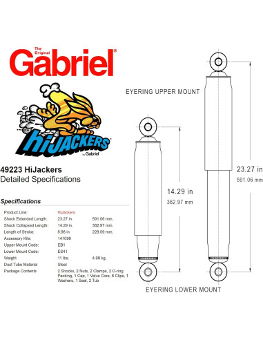 Amortiguadores de Aire Ajustables Gabriel HiJackers 49223 RWD