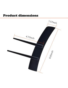 Kit de Spoiler para Coche Getfay 2 Piezas 23x12 cm Negro 2