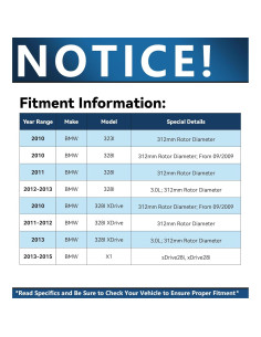 Kit de Frenos Delanteros Detroit Axle para BMW 328i 323i X1 312mm 2
