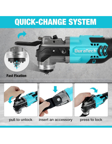 Multiherramienta Oscilante Inalámbrica DURATECH 20V 24 Acc.