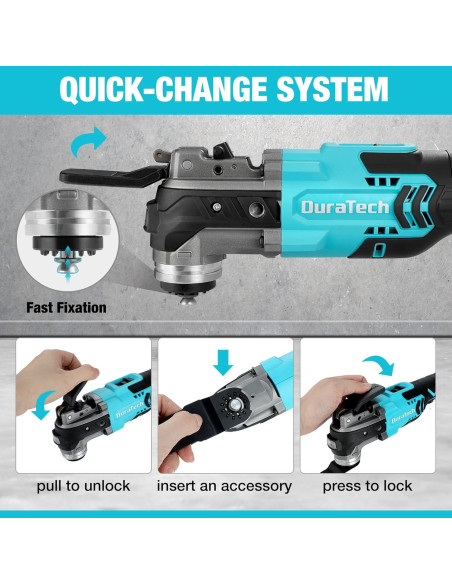 Multiherramienta Oscilante Inalámbrica DURATECH 20V 24 Acc.