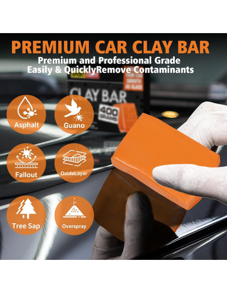 Barra de Arcilla para Automóviles XPERTCHEMY 400g Kit Limpieza