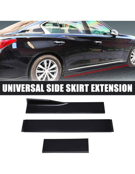 Faldones Laterales Universales DREAMOTOR 78.7" Negro para Auto