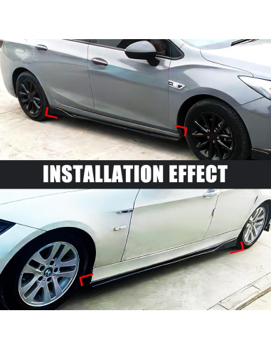 Faldones Laterales Universales DREAMOTOR 78.7" Negro para Auto