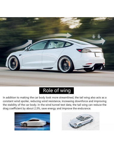 Spoiler Trasero Estilo MV para Tesla Model Y 2020-2025 ABS