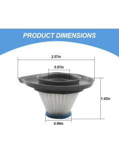 Filtro de Aspiradora AGUNION HLVCF10 Compatible BLACK+DECKER 2