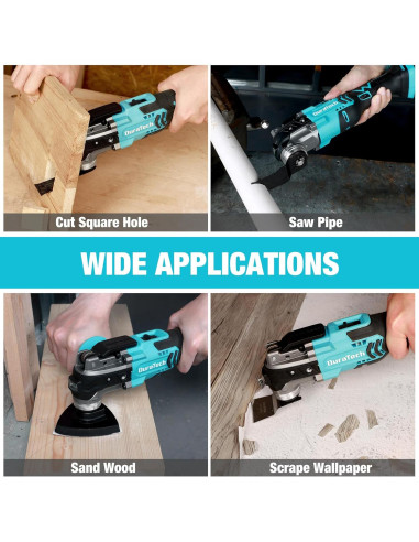 Multiherramienta Oscilante Inalámbrica DURATECH 20V 24 Acc.