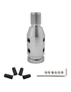 Adaptador de Perilla de Cambio Universal Povtii Aluminio Plata