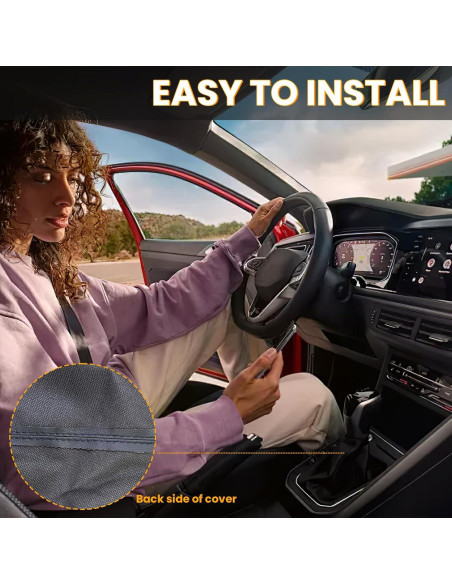 Cubierta de Cambio de Marchas Hbxdeco de Cuero PU Negra