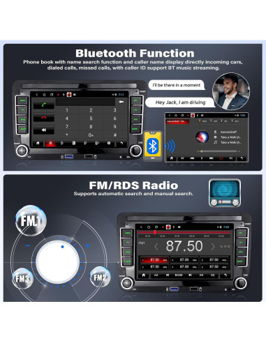 Estéreo de Coche Android 7" UNITOPSCI 2GB RAM 32GB VW