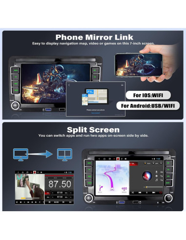 Estéreo de Coche Android 7" UNITOPSCI 2GB RAM 32GB VW