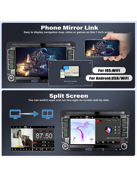 Estéreo de Coche Android 7" UNITOPSCI 2GB RAM 32GB VW