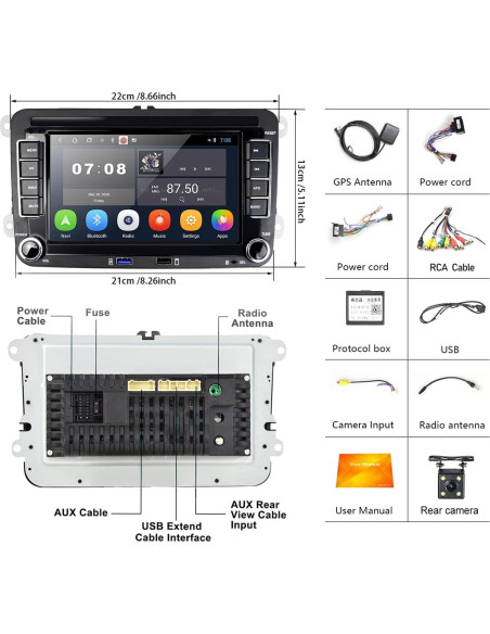 Estéreo de Coche Android 7" UNITOPSCI 2GB RAM 32GB VW