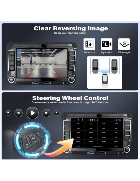 Estéreo de Coche Android 7" UNITOPSCI 2GB RAM 32GB VW